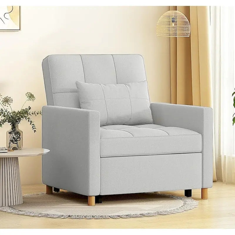 3 in 1 Sleeper Sofa Chair with Pillow & Convertible Backrest