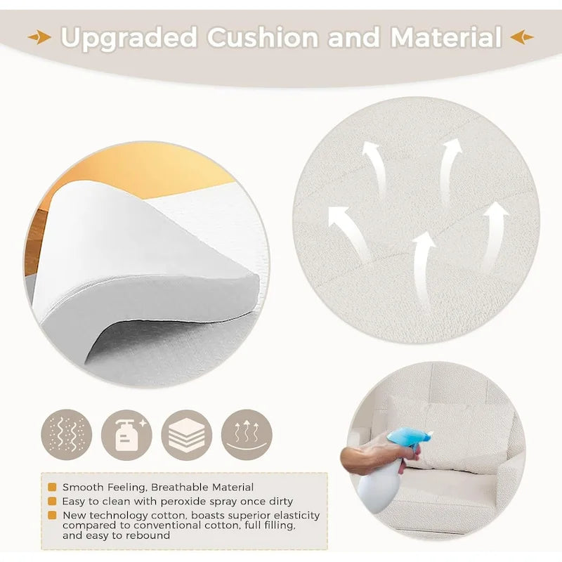 3 in 1 Sleeper Sofa Chair with Pillow & Convertible Backrest