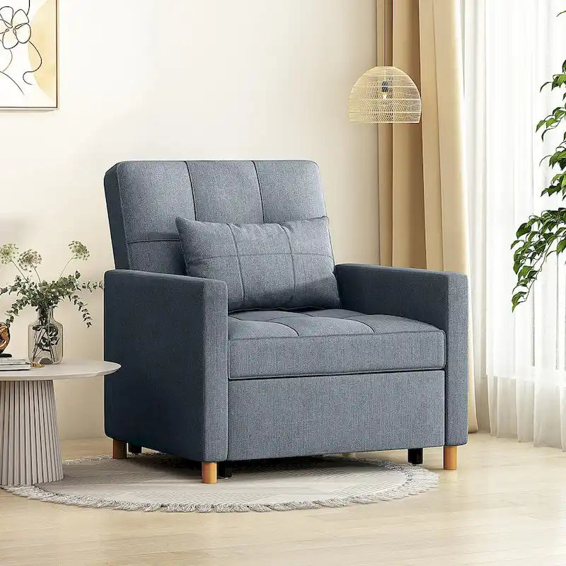 3 in 1 Sleeper Sofa Chair with Pillow & Convertible Backrest