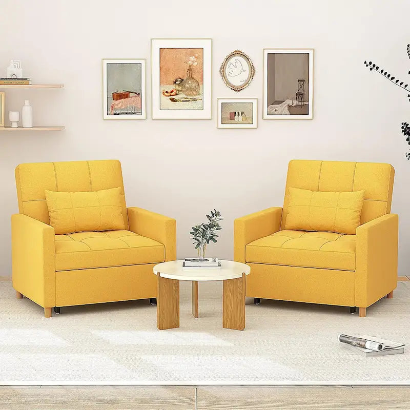 3 in 1 Sleeper Sofa Chair with Pillow & Convertible Backrest