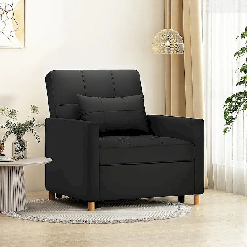 3 in 1 Sleeper Sofa Chair with Pillow & Convertible Backrest