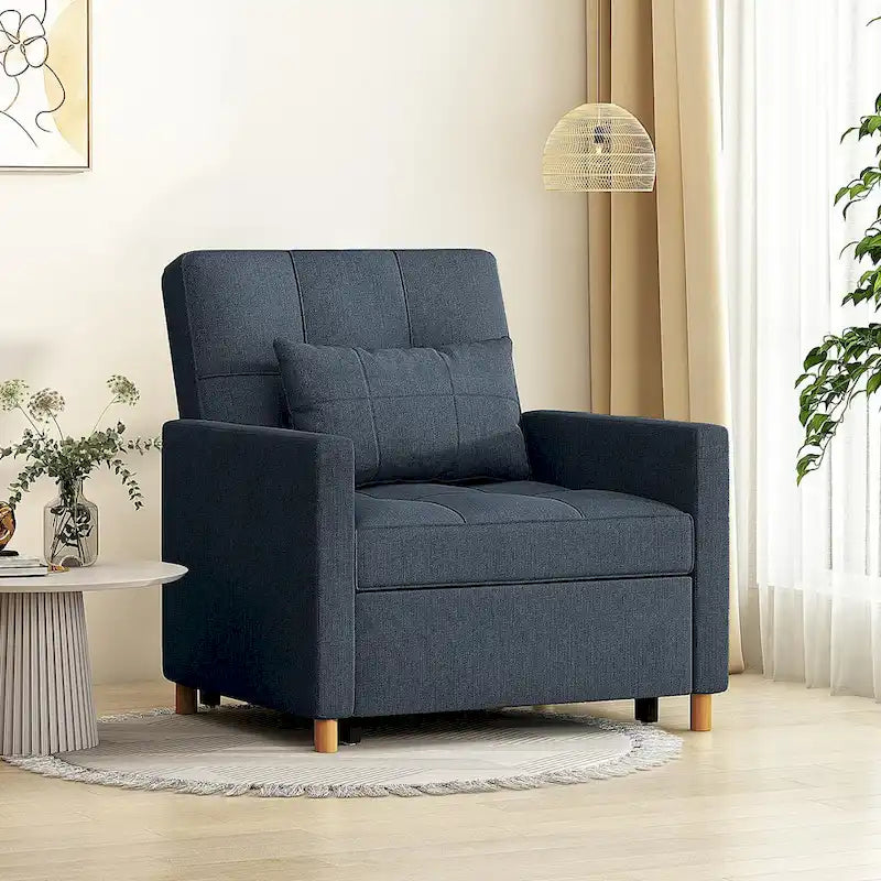 3 in 1 Sleeper Sofa Chair with Pillow & Convertible Backrest