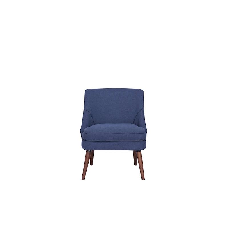 Linen Accent Chair with Wood Legs