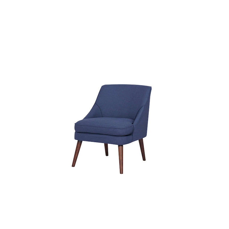 Linen Accent Chair with Wood Legs