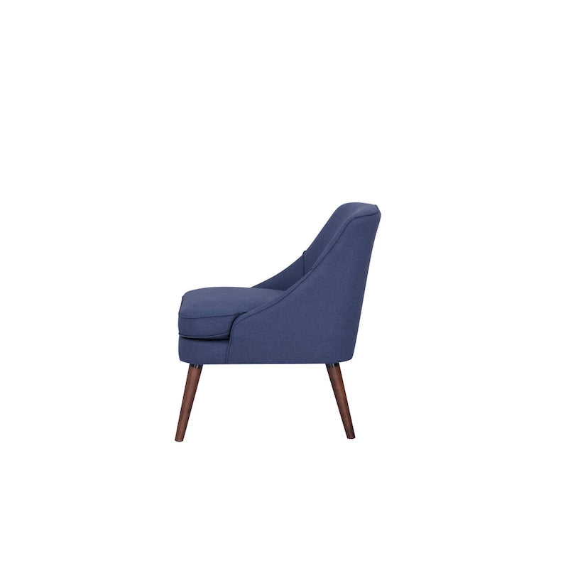 Linen Accent Chair with Wood Legs