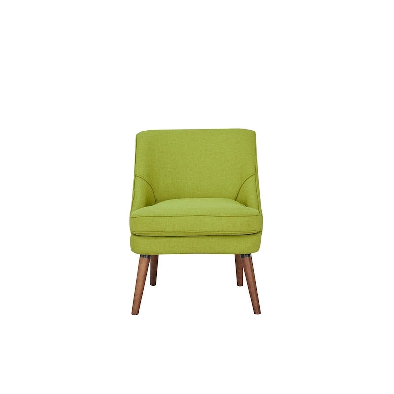 Linen Accent Chair with Wood Legs