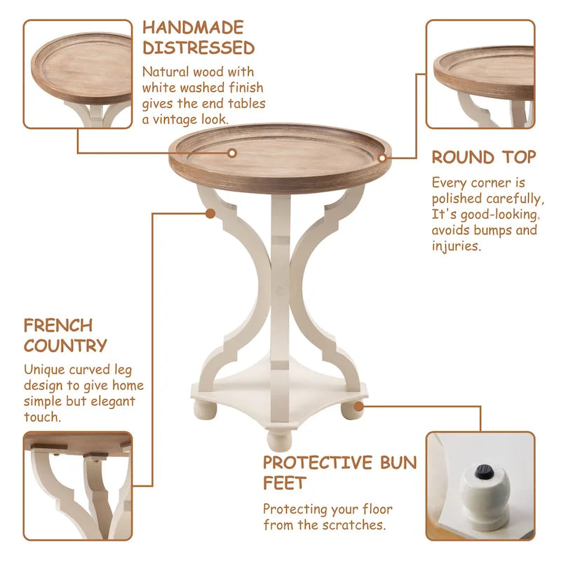 Rustic Farmhouse Accent End Table
