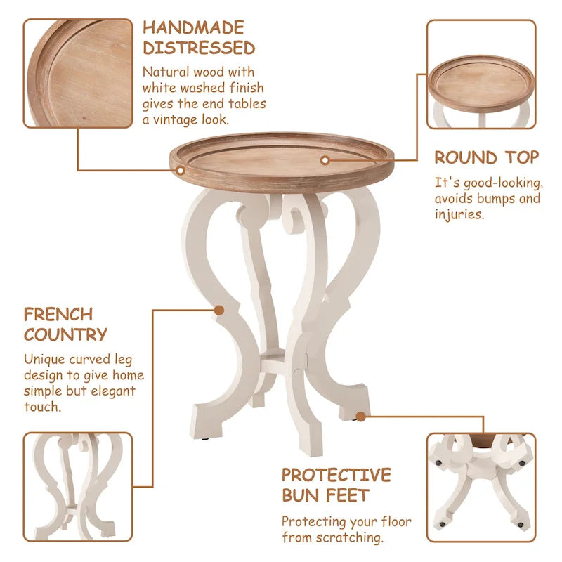 Rustic Farmhouse Accent End Table