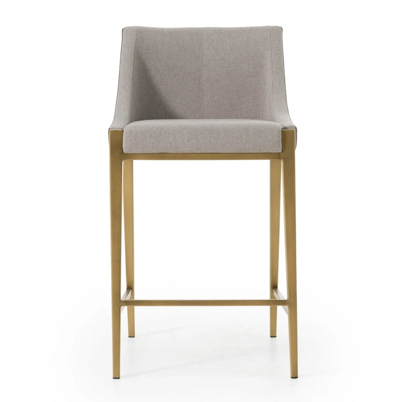 Contemporary Grey & Brass Counter Stool