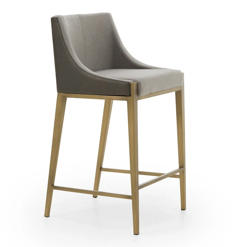 Contemporary Grey & Brass Counter Stool