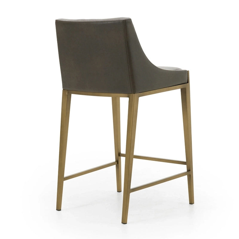 Contemporary Grey & Brass Counter Stool