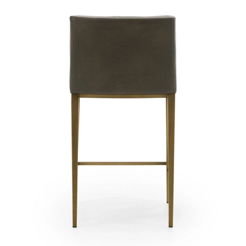 Contemporary Grey & Brass Counter Stool