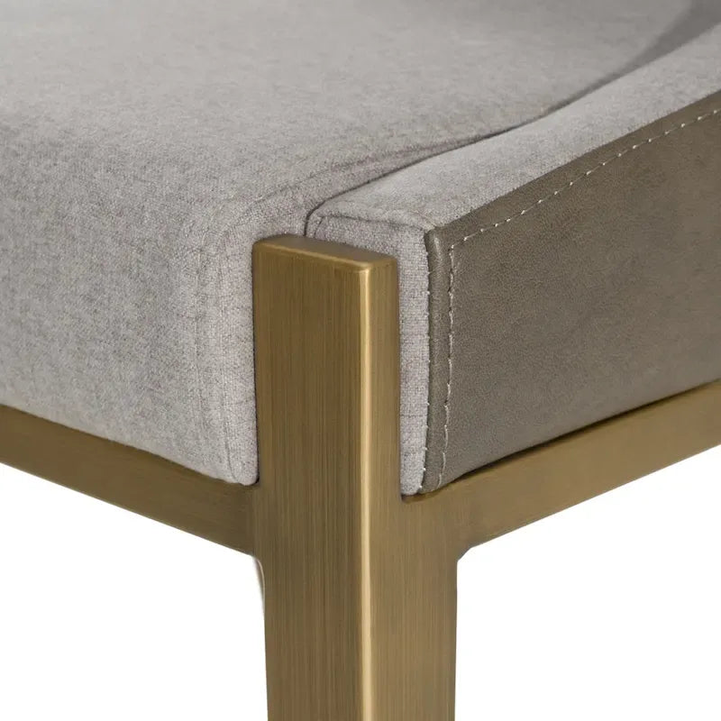 Contemporary Grey & Brass Counter Stool