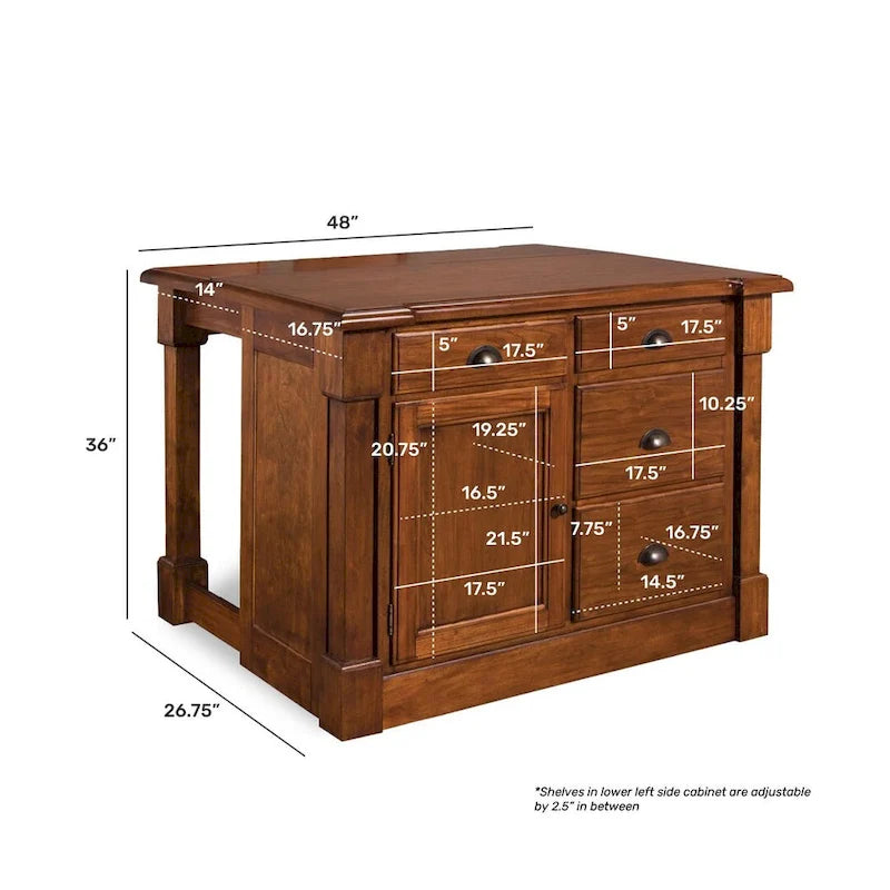 Rustic Cherry Kitchen Island