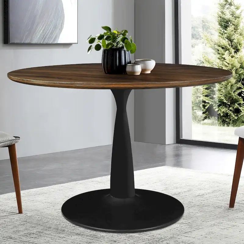Round Walnut Dining Table
