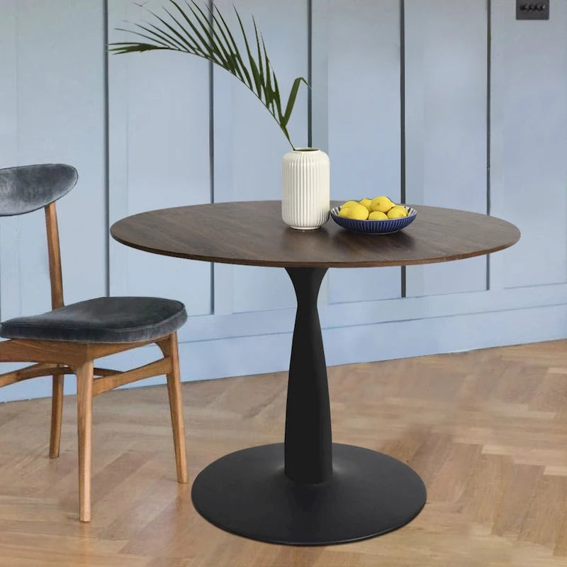Round Walnut Dining Table