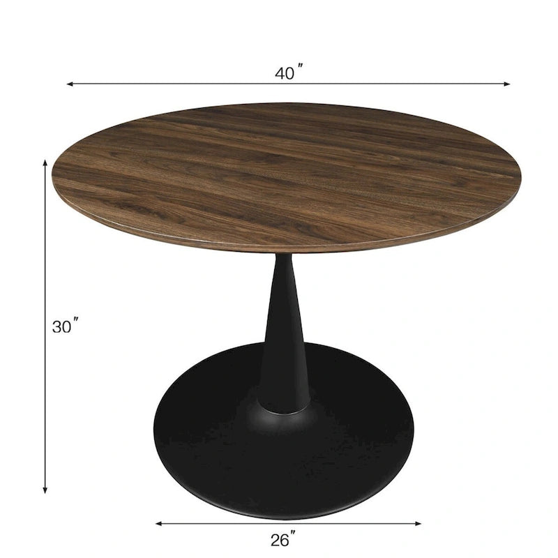 Round Walnut Dining Table