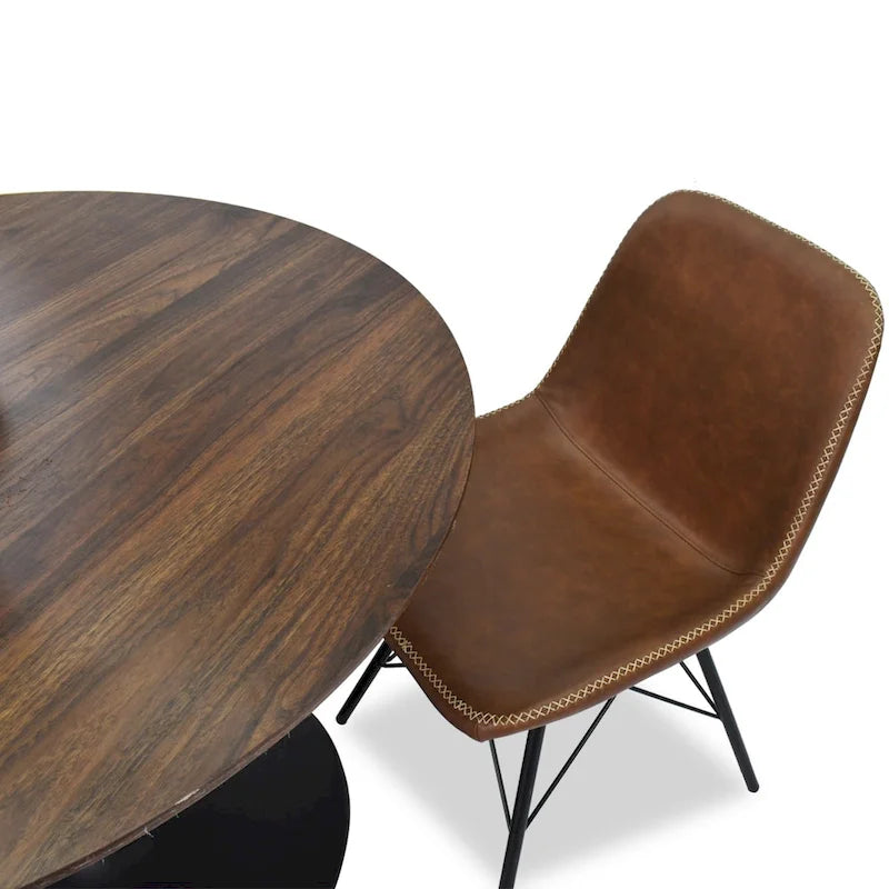 Round Walnut Dining Table