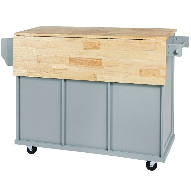 Drop-Leaf Counter Top Kitchen Cart with 3 Drawers