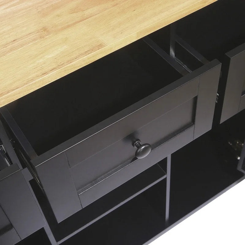 Drop-Leaf Counter Top Kitchen Cart with 3 Drawers