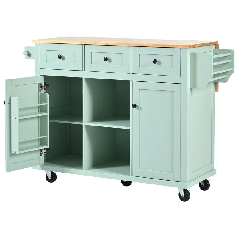 Drop-Leaf Counter Top Kitchen Cart with 3 Drawers