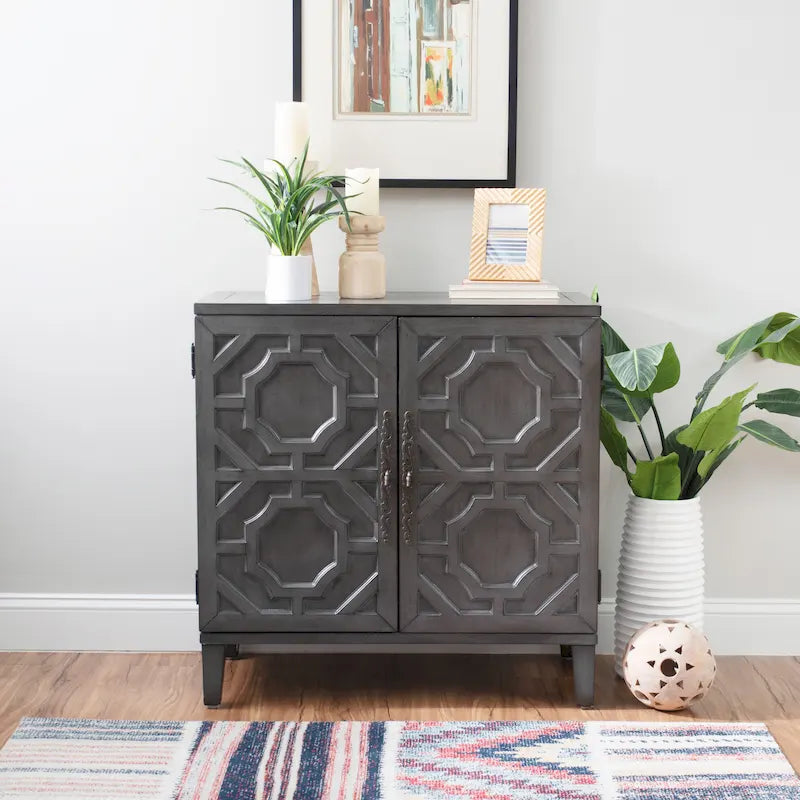 Solid Wood 2-Door Accent Cabinet