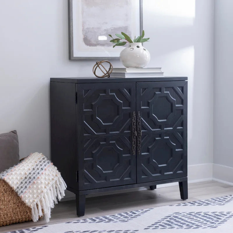 Solid Wood 2-Door Accent Cabinet