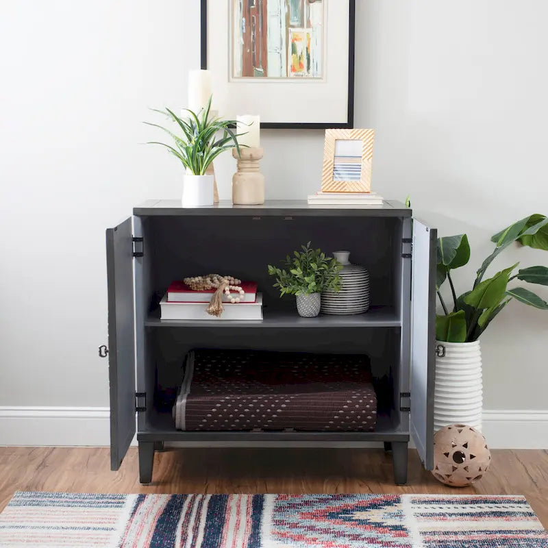 Solid Wood 2-Door Accent Cabinet