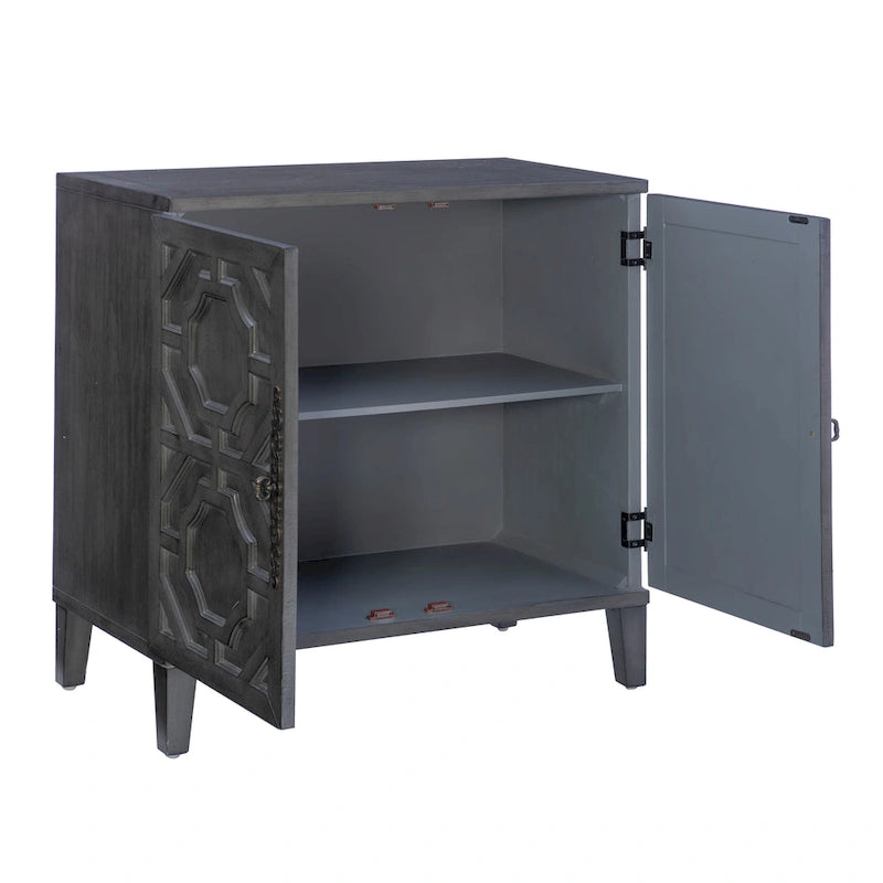 Solid Wood 2-Door Accent Cabinet