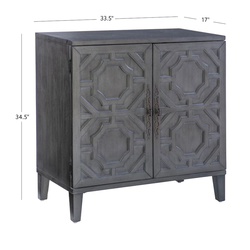 Solid Wood 2-Door Accent Cabinet