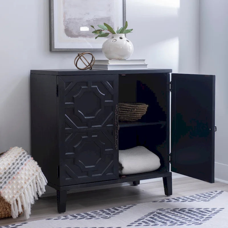 Solid Wood 2-Door Accent Cabinet