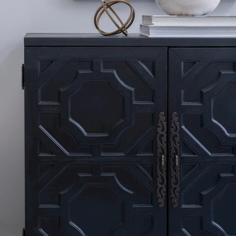 Solid Wood 2-Door Accent Cabinet