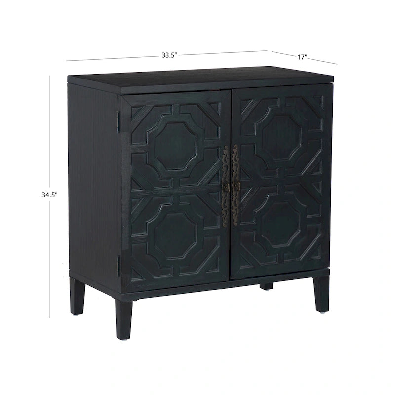 Solid Wood 2-Door Accent Cabinet