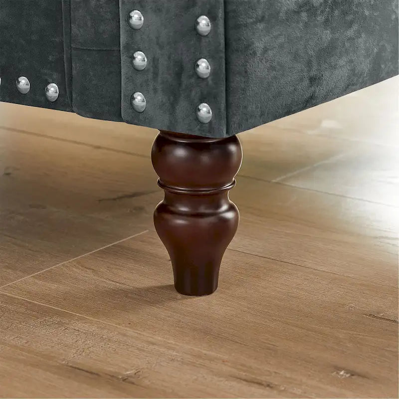Deep Button Rolled Arm L Shaped Sectional Sofa