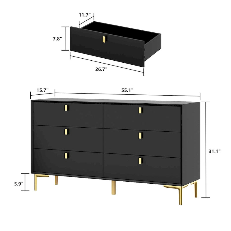 6-Drawer Storage Dresser & Chest of Drawers