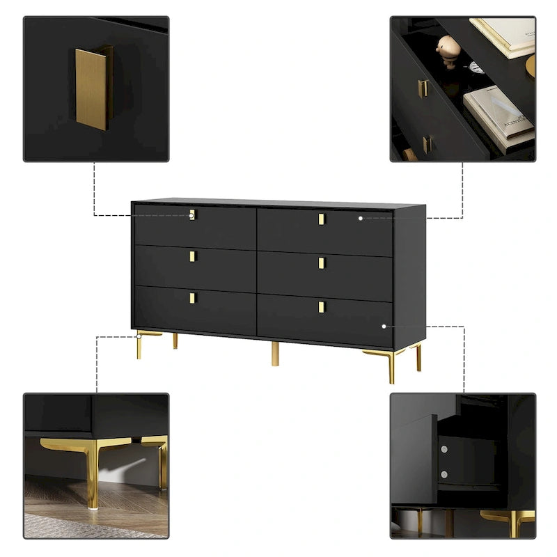 6-Drawer Storage Dresser & Chest of Drawers