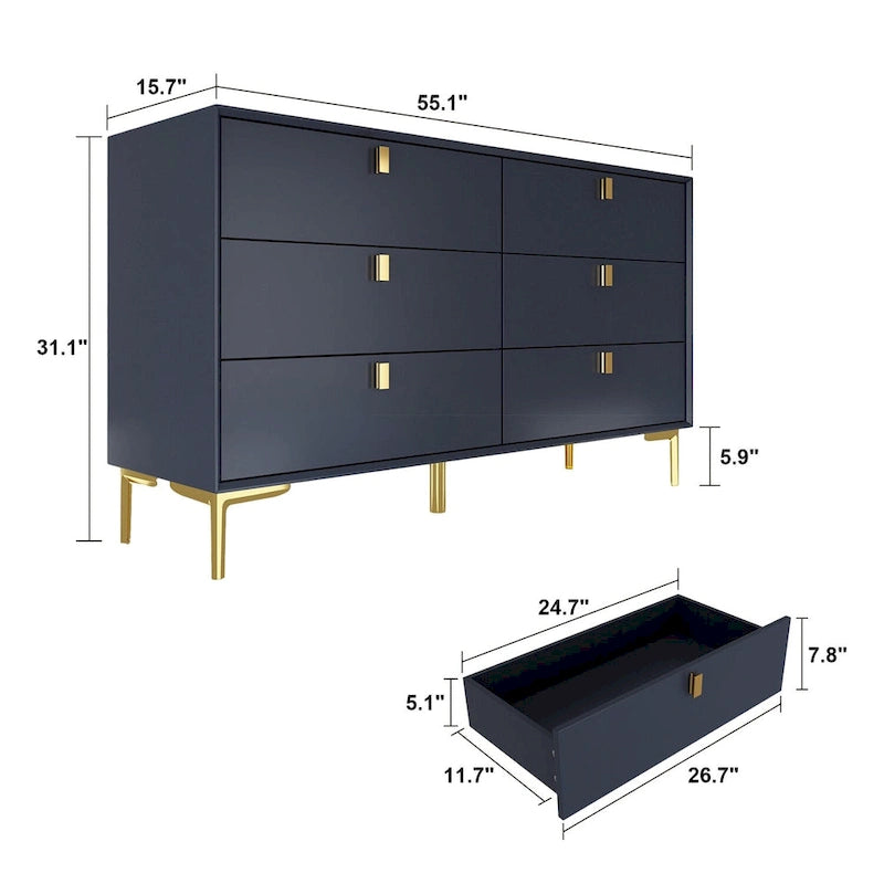 6-Drawer Storage Dresser & Chest of Drawers