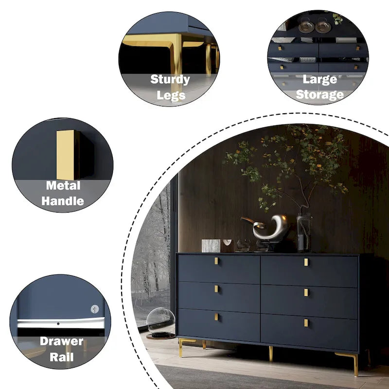 6-Drawer Storage Dresser & Chest of Drawers
