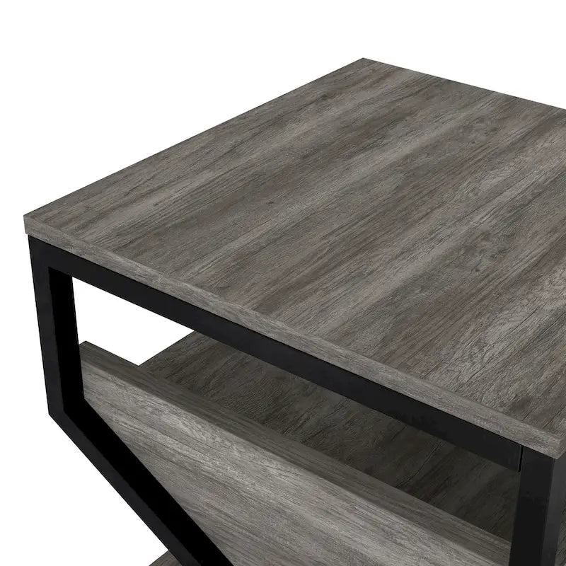 Industrial 17-inch Metal 1-Open Shelf End Table