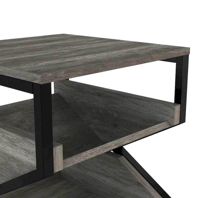 Industrial 17-inch Metal 1-Open Shelf End Table