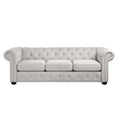 Tufted Chesterfield 3-Seater Sofa with Rolled Arms