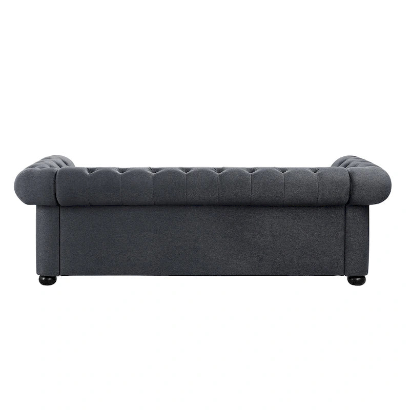 Tufted Chesterfield 3-Seater Sofa with Rolled Arms