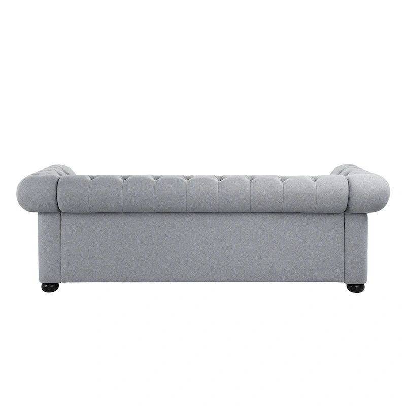 Tufted Chesterfield 3-Seater Sofa with Rolled Arms