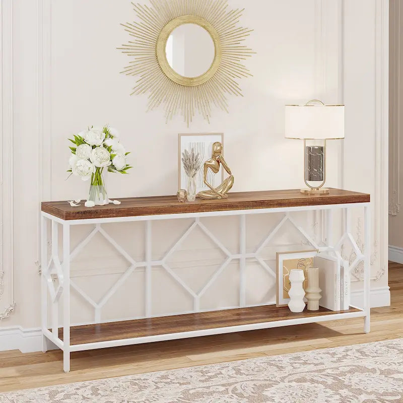 70.9 Inch Sofa Console Table with Open Storage Shelf