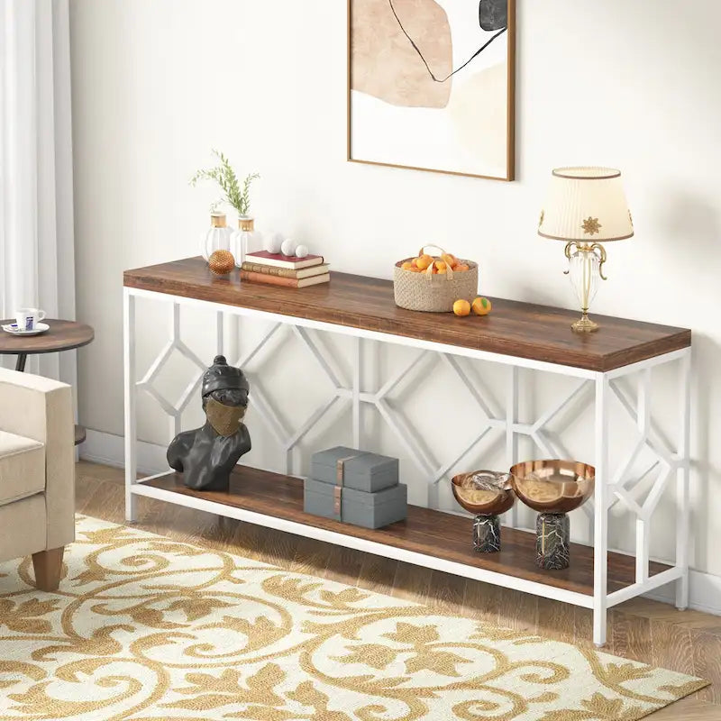 70.9 Inch Sofa Console Table with Open Storage Shelf