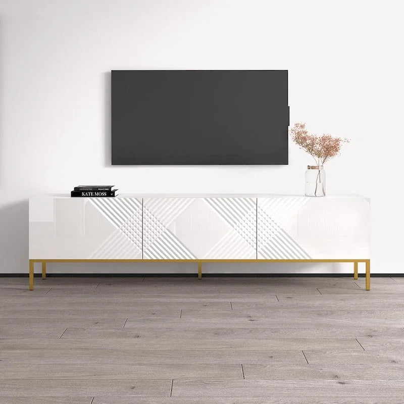 75" TV Stand with High Gloss Fronts
