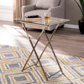 Folding Tray Table with Tempered Glass Top