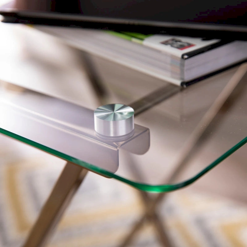 Folding Tray Table with Tempered Glass Top