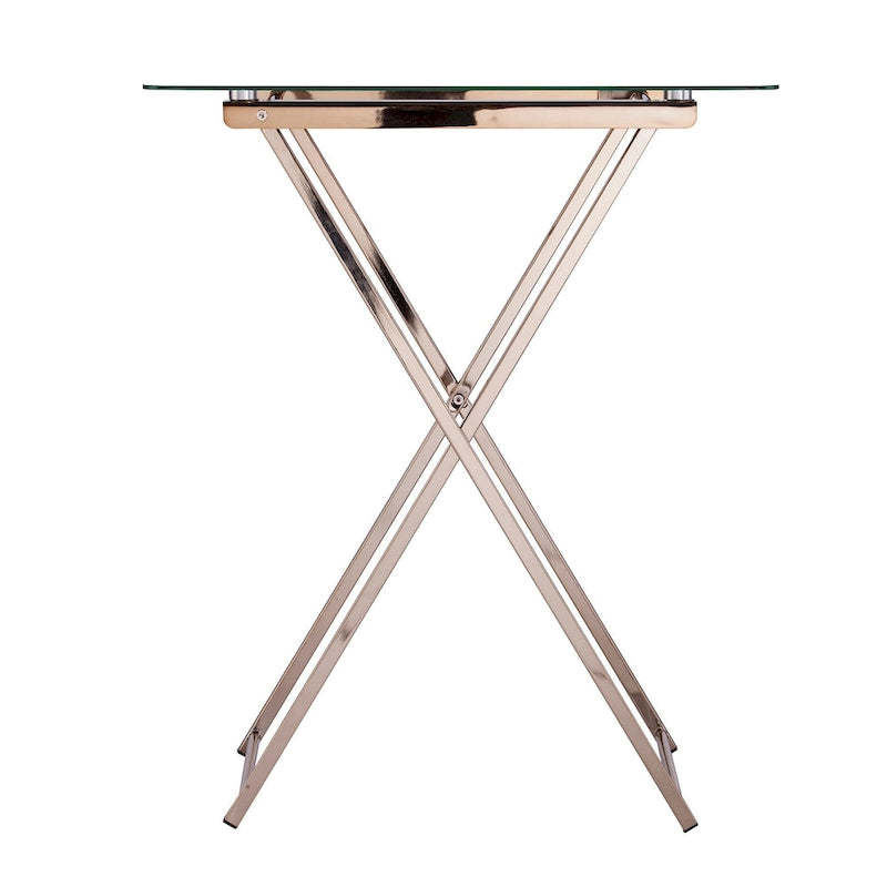 Folding Tray Table with Tempered Glass Top