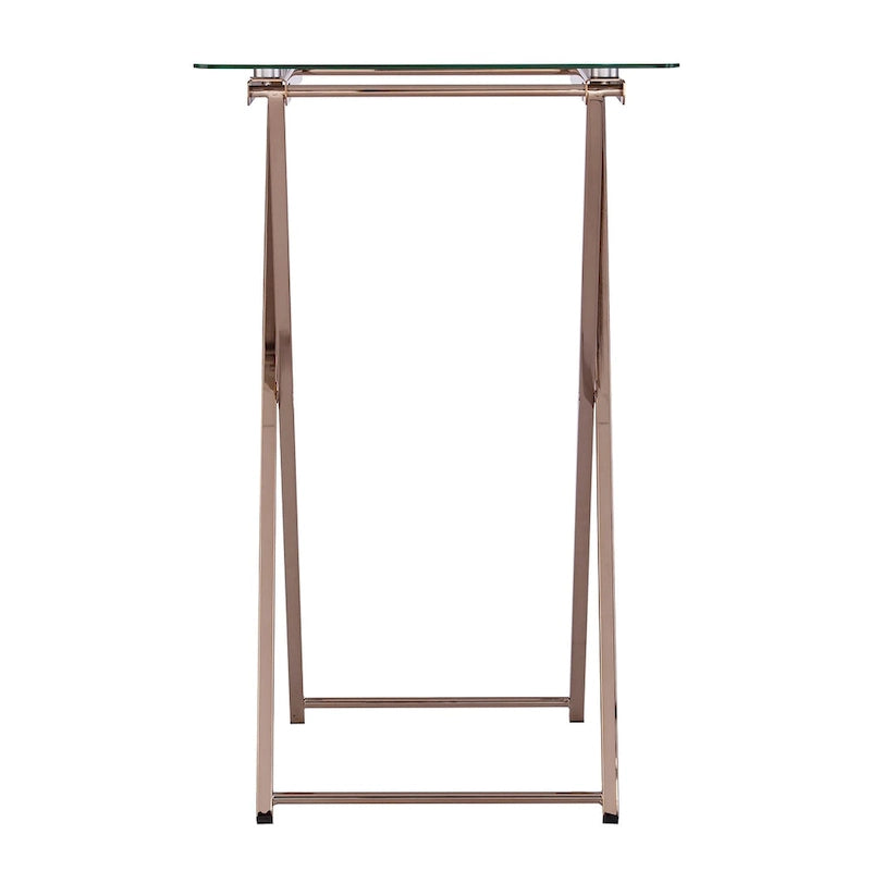 Folding Tray Table with Tempered Glass Top